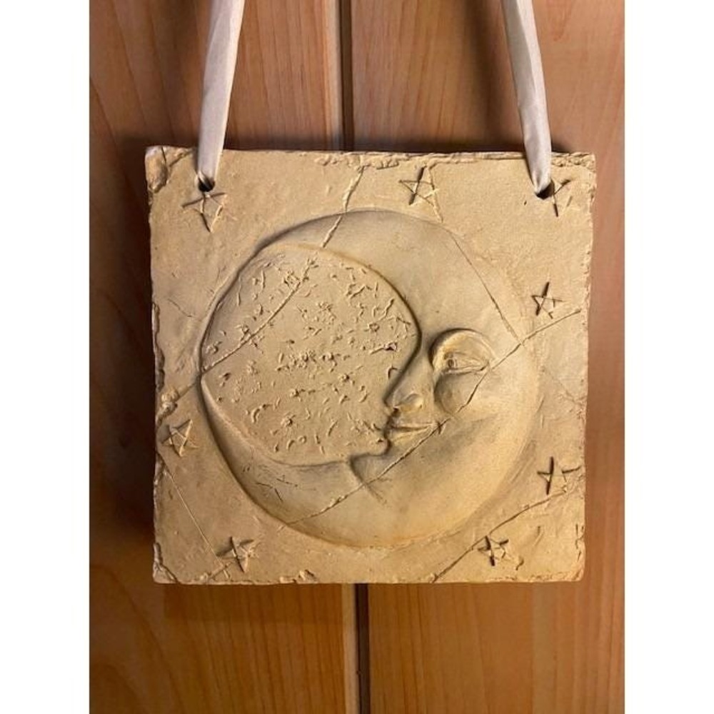 Celestial Moon Sun Star Stone by Empire Art VTG Relief Wall Plaque Tile Decor
